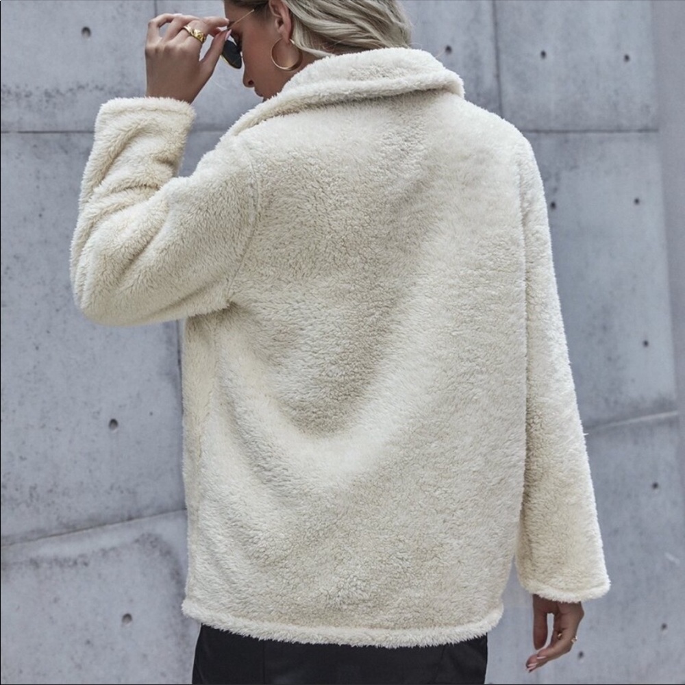 Beige Teddy Jacket - Picture 4 of 5